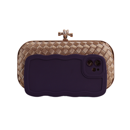 Clutch Tressê Cetim Inspired Pequena Dourado Escuro - ReUse