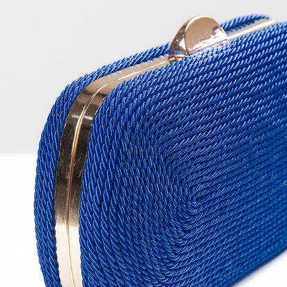 Bolsa de Festa Clutch Corda Trançada Azul Royal