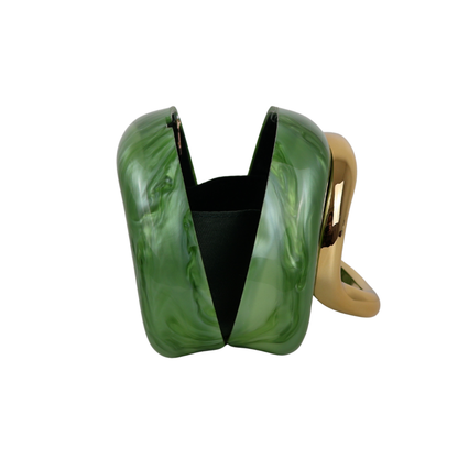 Bolsa de Festa Clutch Acrílico Perolada Verde