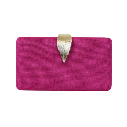 Bolsa Clutch Festa Fecho de Folha Fúcsia
