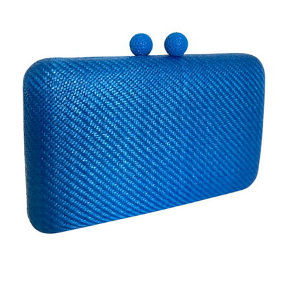 Bolsa de Festa Clutch Palha Azul