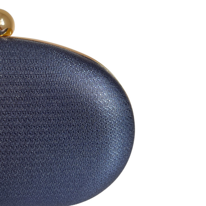 Bolsa de Festa Clutch Oval Azul Marinho