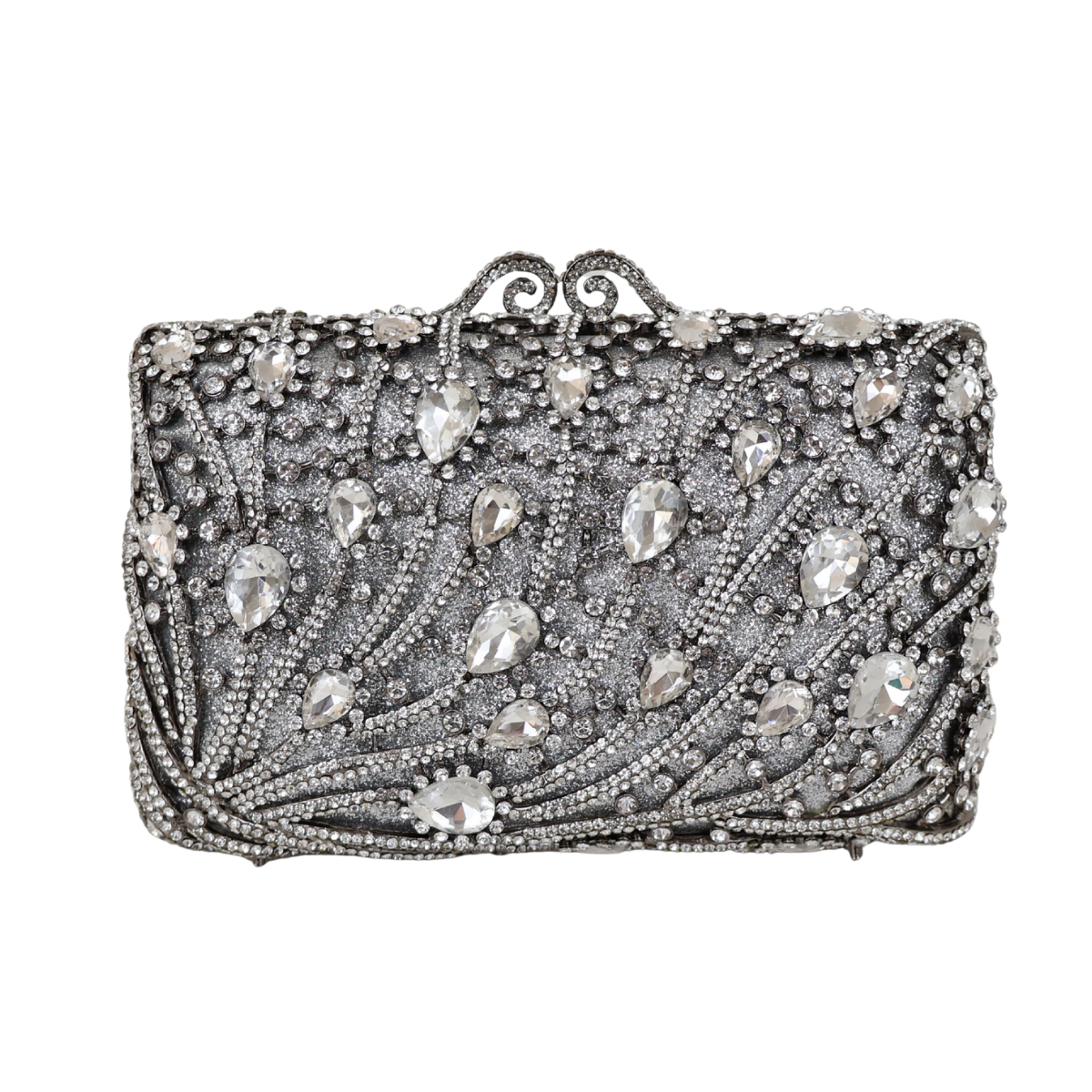 Bolsa Festa Clutch Pedraria Strass Prata