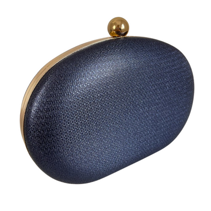 Bolsa de Festa Clutch Oval Azul Marinho