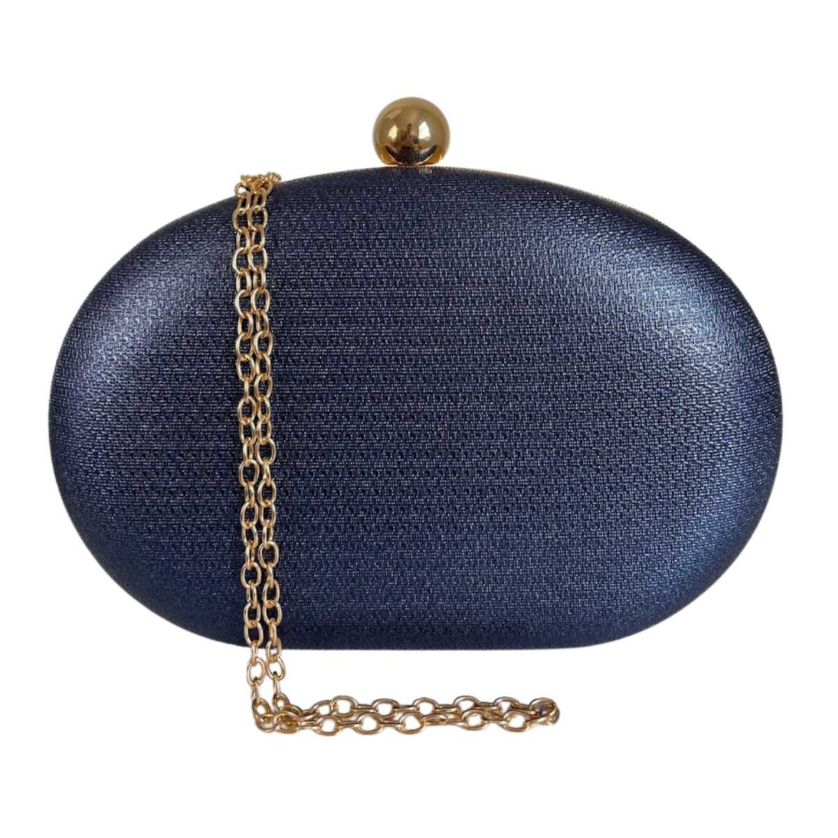 Bolsa de Festa Clutch Oval Azul Marinho