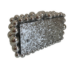 Bolsa de Festa Clutch Acrílico Bolas Brilhantes Prateada - ReUse