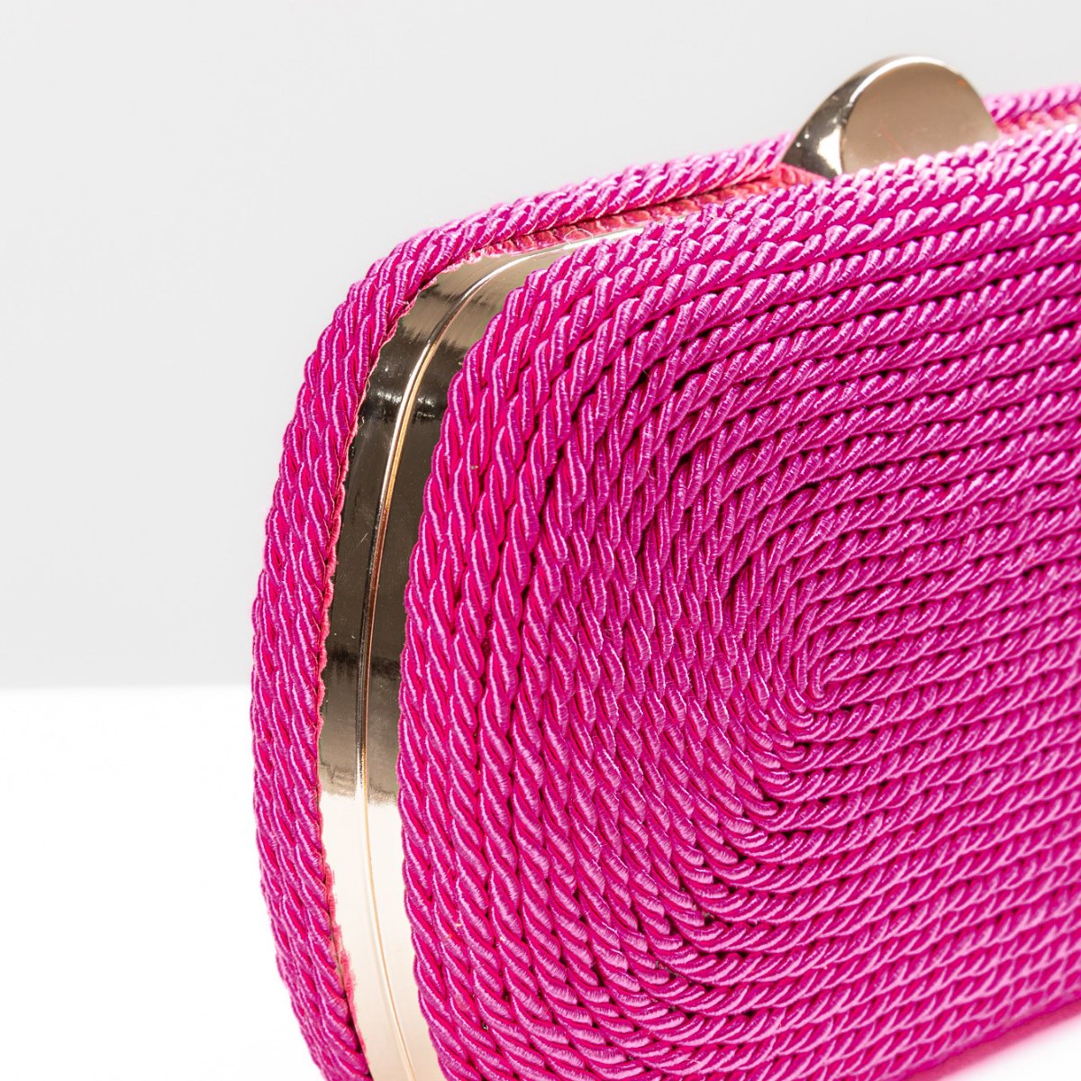 Bolsa de Festa Clutch Corda Trançada Rosa Pink