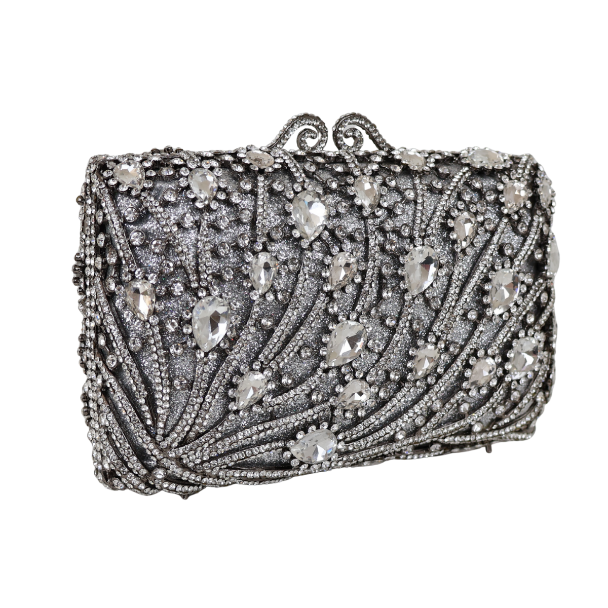 Bolsa Festa Clutch Pedraria Strass Prata
