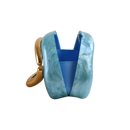 Bolsa de Festa Clutch Acrílico Perolada Azul