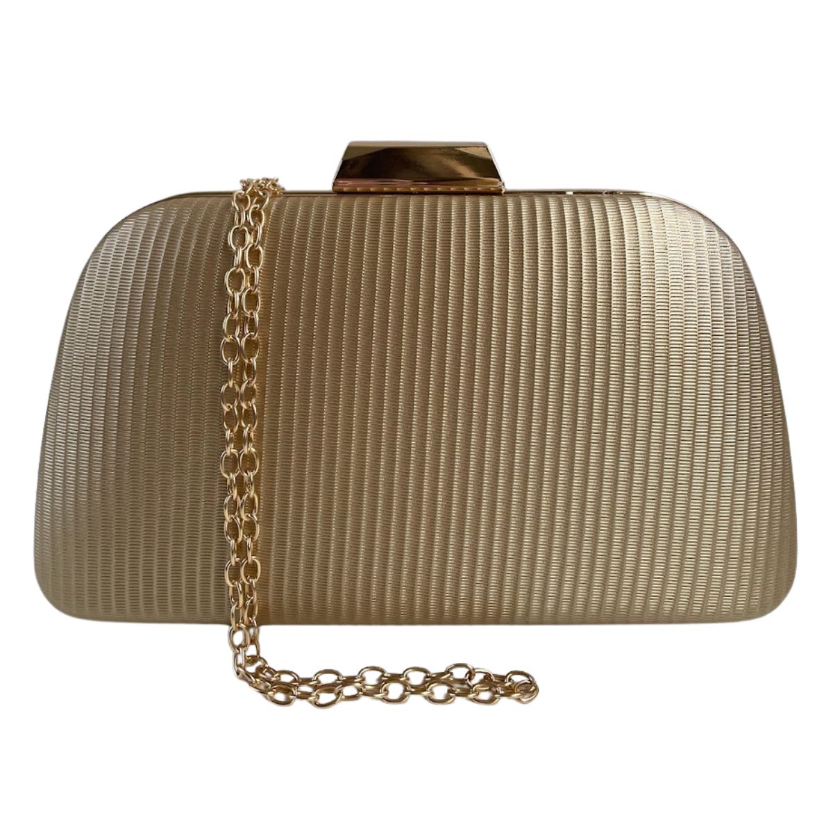 Bolsa de Festa Clutch Trapezoidal Dourada