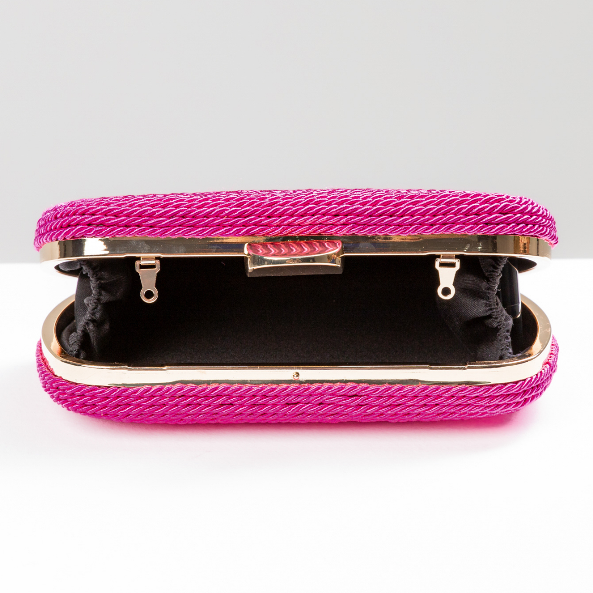 Bolsa de Festa Clutch Corda Trançada Rosa Pink