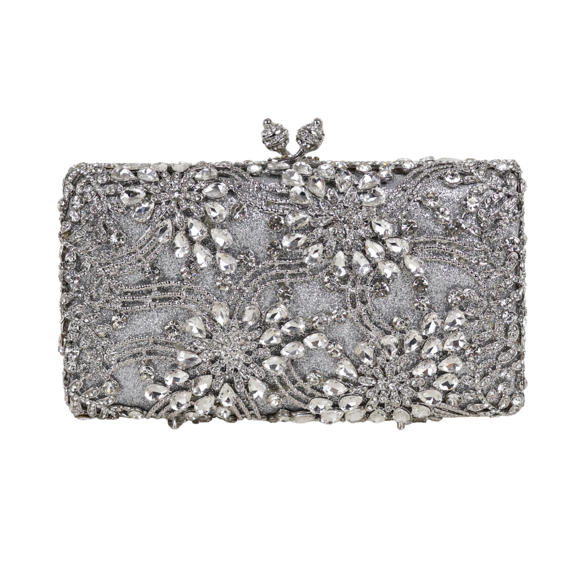 Bolsa Festa Clutch Pedraria Strass Prata