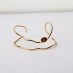 Bracelete - Dourado e Cristal Marrom - Semijoia