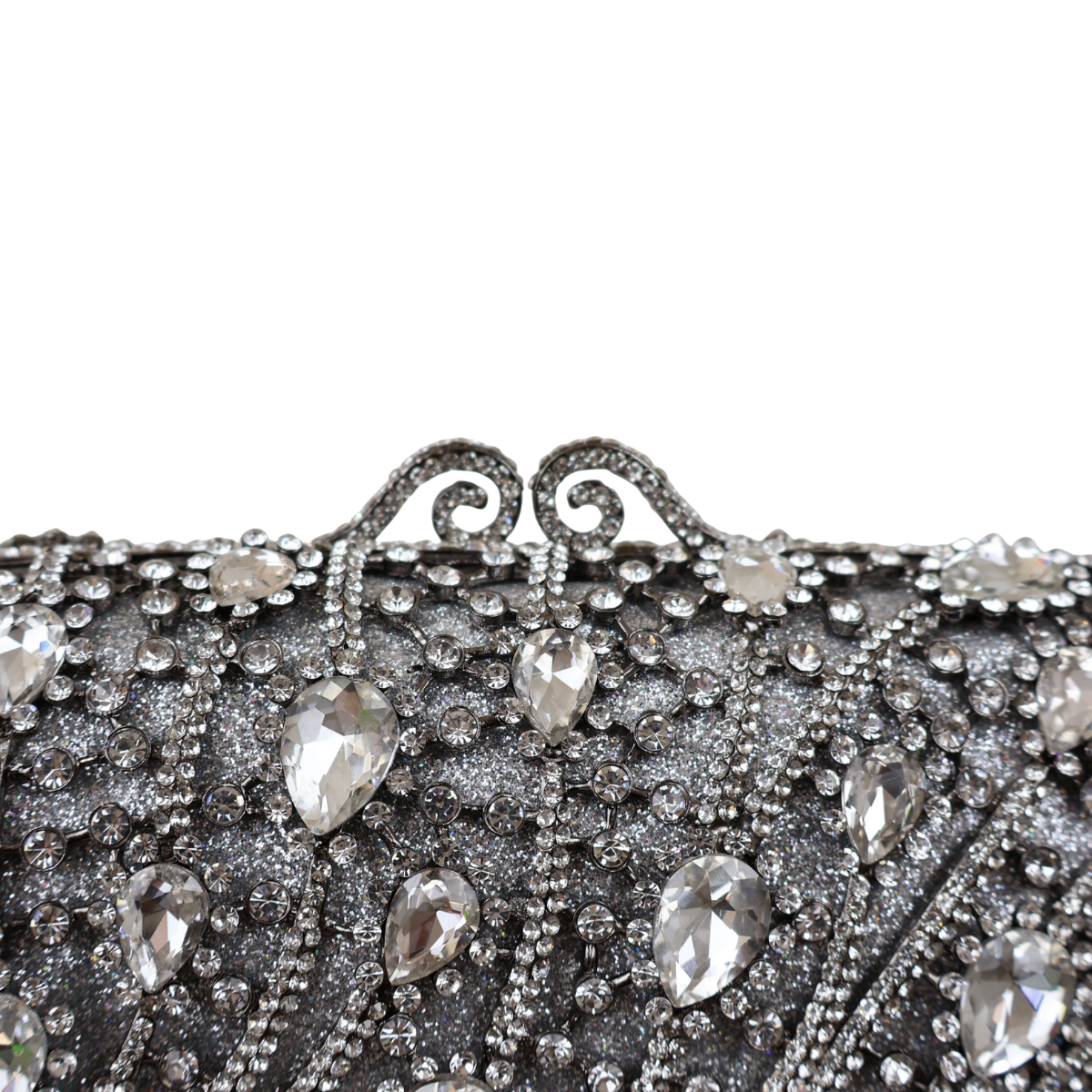Bolsa Festa Clutch Pedraria Strass Prata