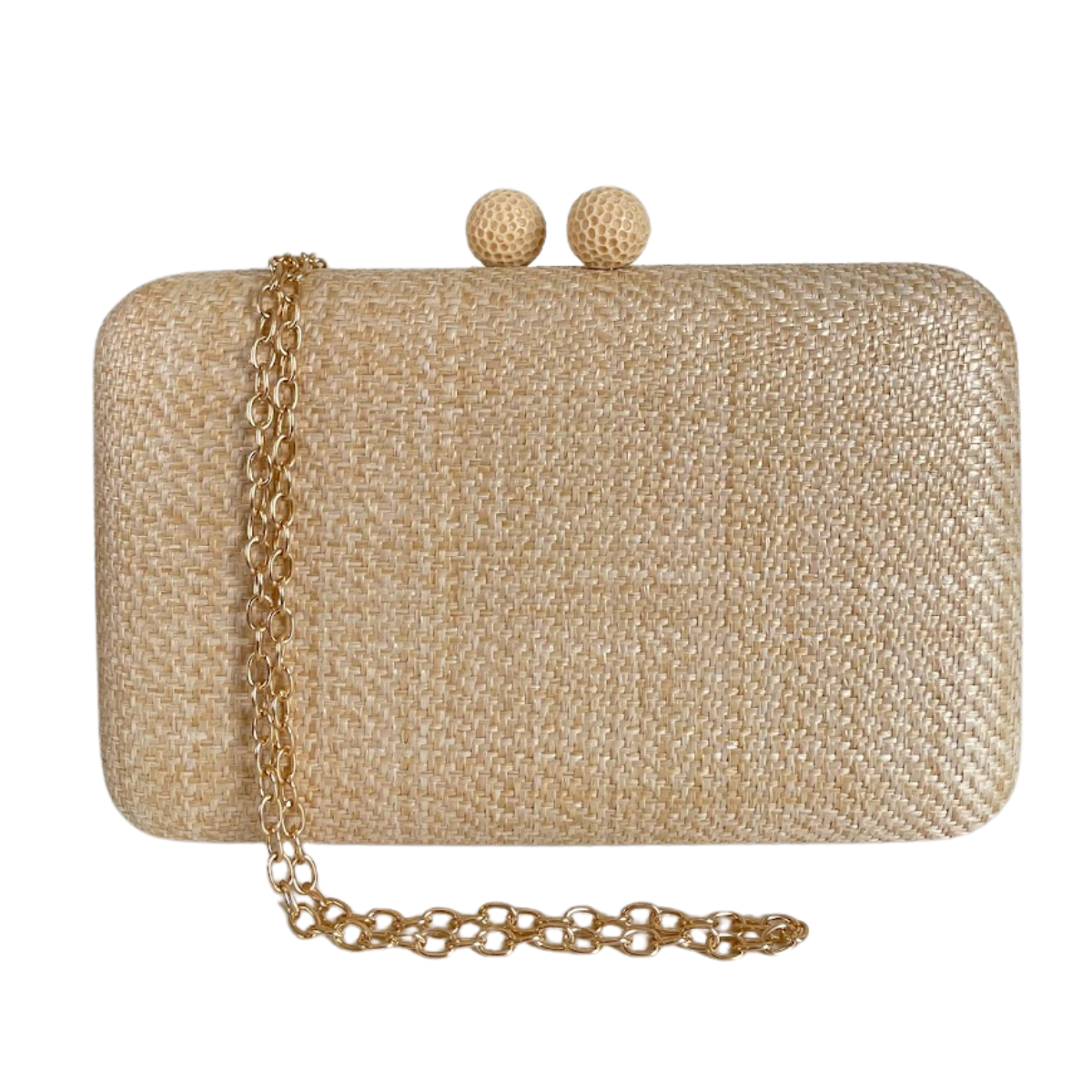 Bolsa de Festa Clutch Palha Bege