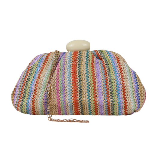 Bolsa Festa Pouch Palha Colorida