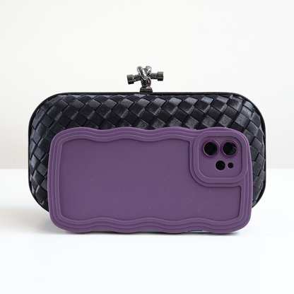 Clutch Tressê Cetim Inspired Pequena Preta