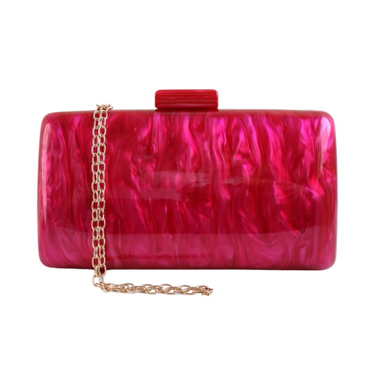 Bolsa de Festa Clutch Acrílico Perolada Marsala
