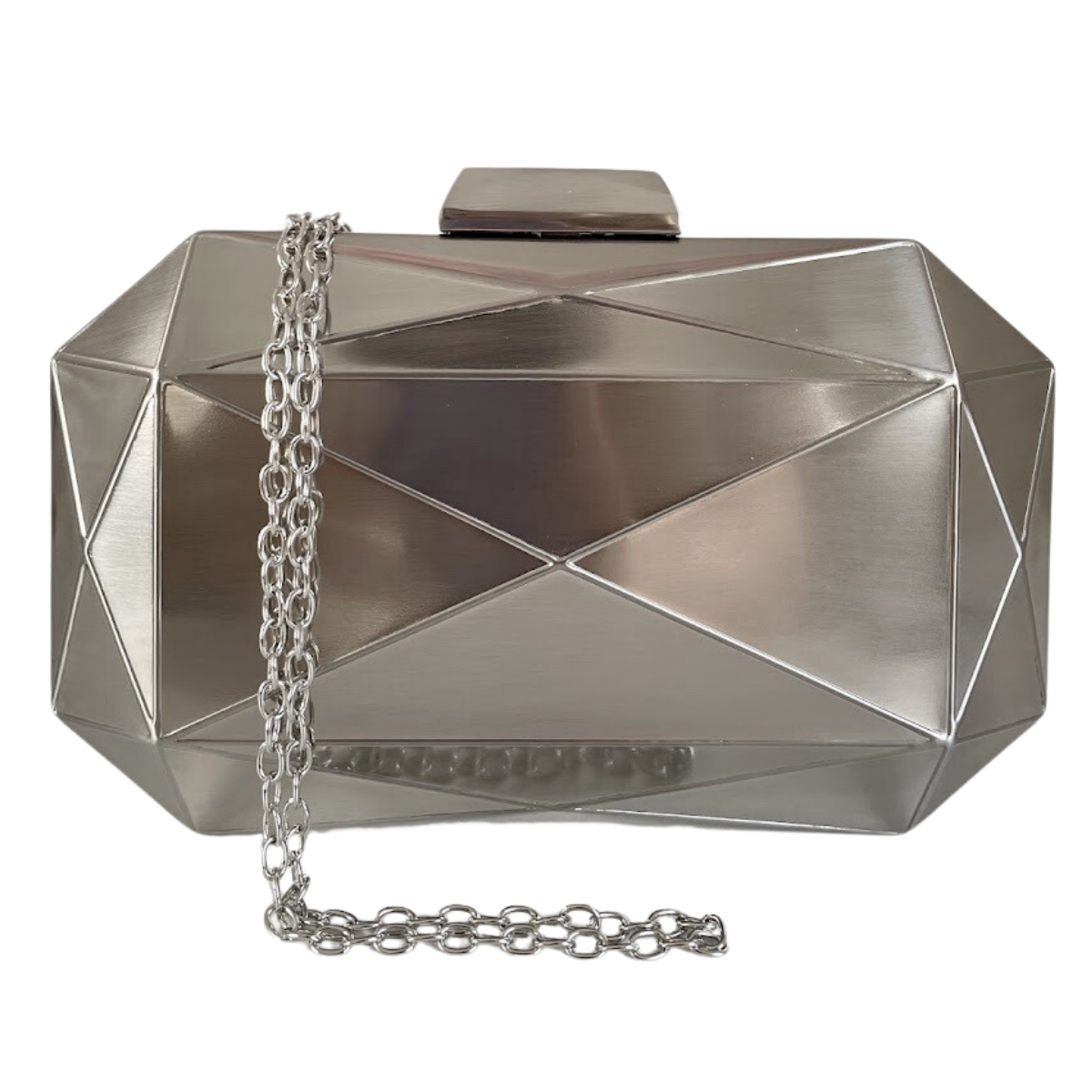 Bolsa Festa Clutch Metal Escovado Prata - ReUse
