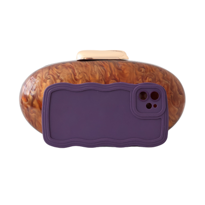 Bolsa Clutch Festa Acrílico Oval Marrom