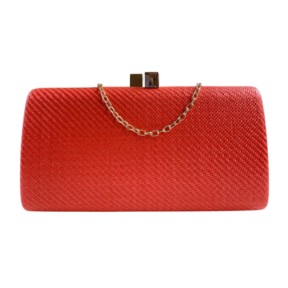Bolsa de Festa Clutch Palha Laranja
