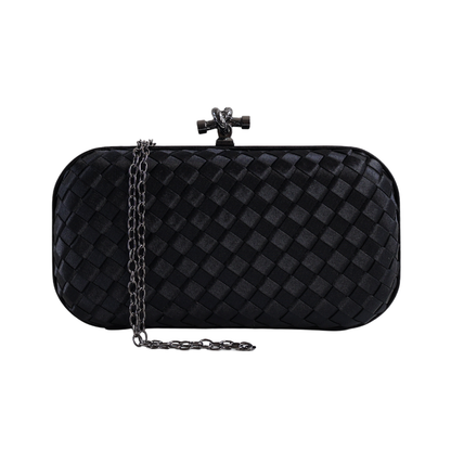 Clutch Tressê Cetim Inspired Pequena Preta