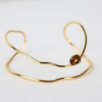 Bracelete - Dourado e Cristal Marrom - Semijoia