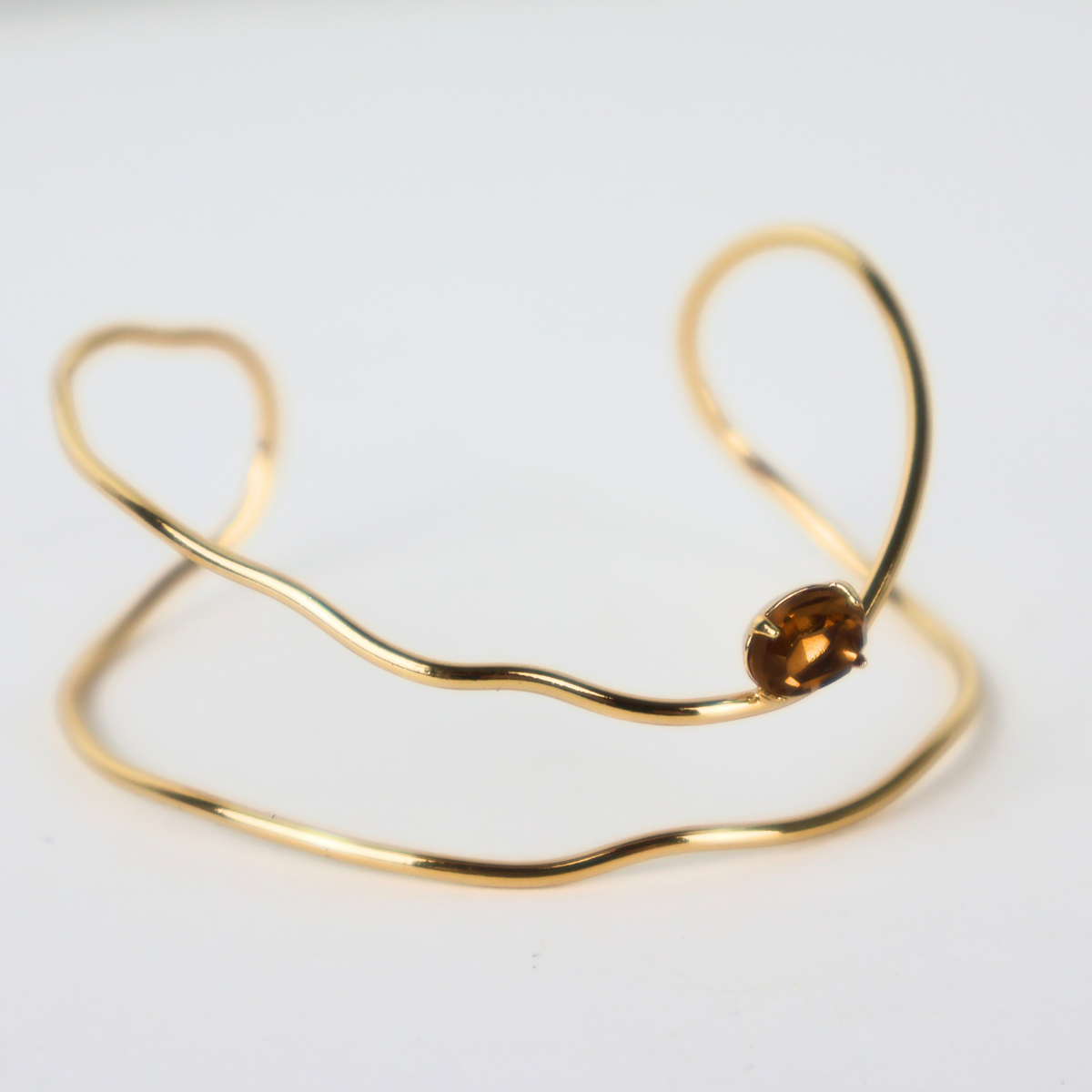 Bracelete - Dourado e Cristal Marrom - Semijoia