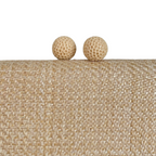 Bolsa de Festa Clutch Palha Bege