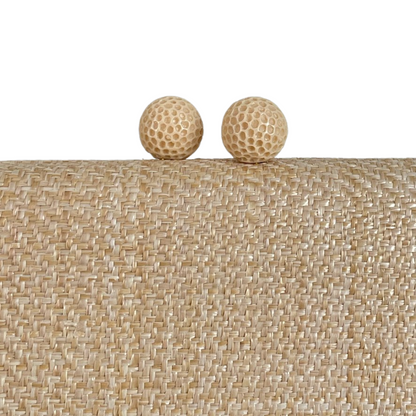 Bolsa de Festa Clutch Palha Bege