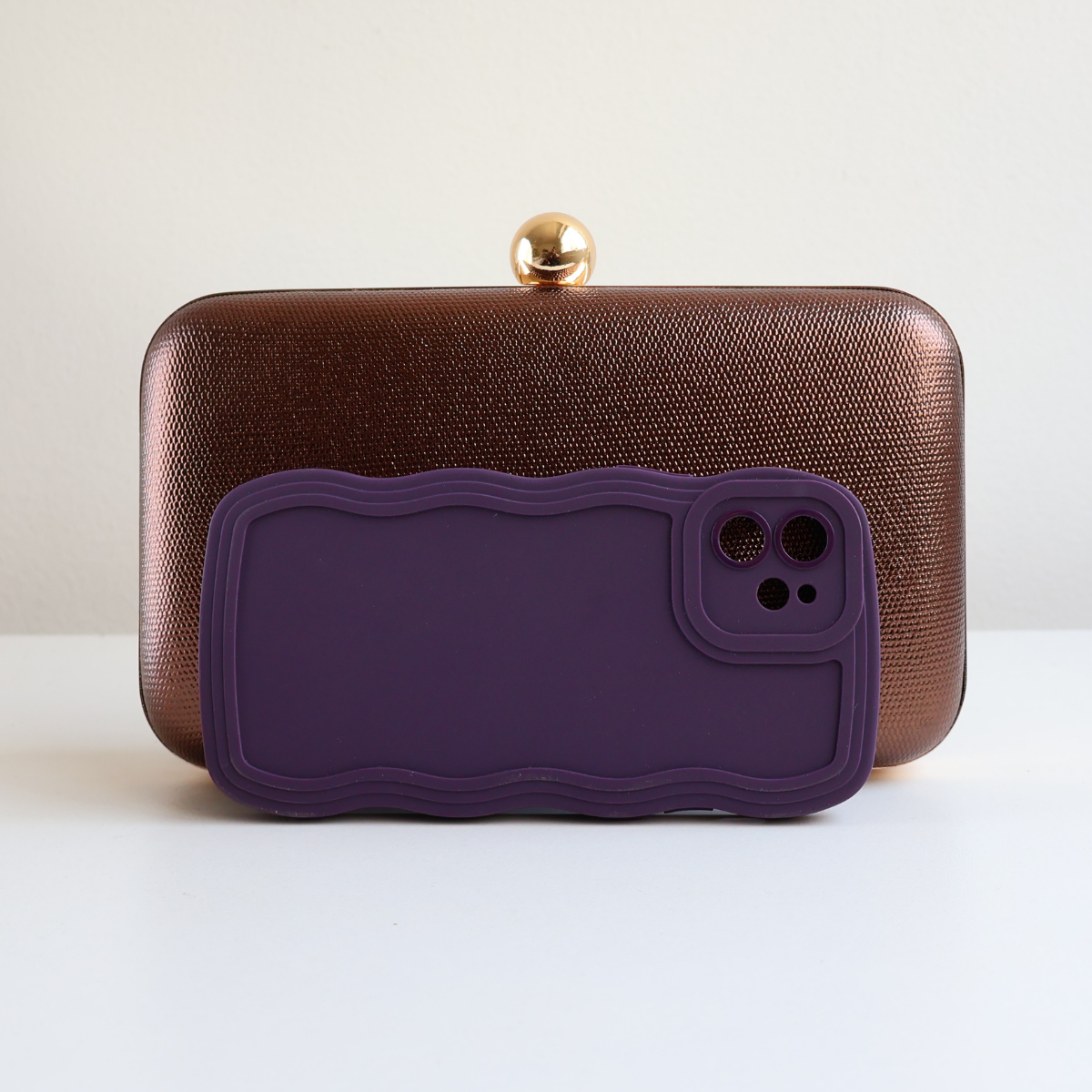 Bolsa Clutch Festa Marrom