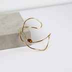 Bracelete - Dourado e Cristal Marrom - Semijoia