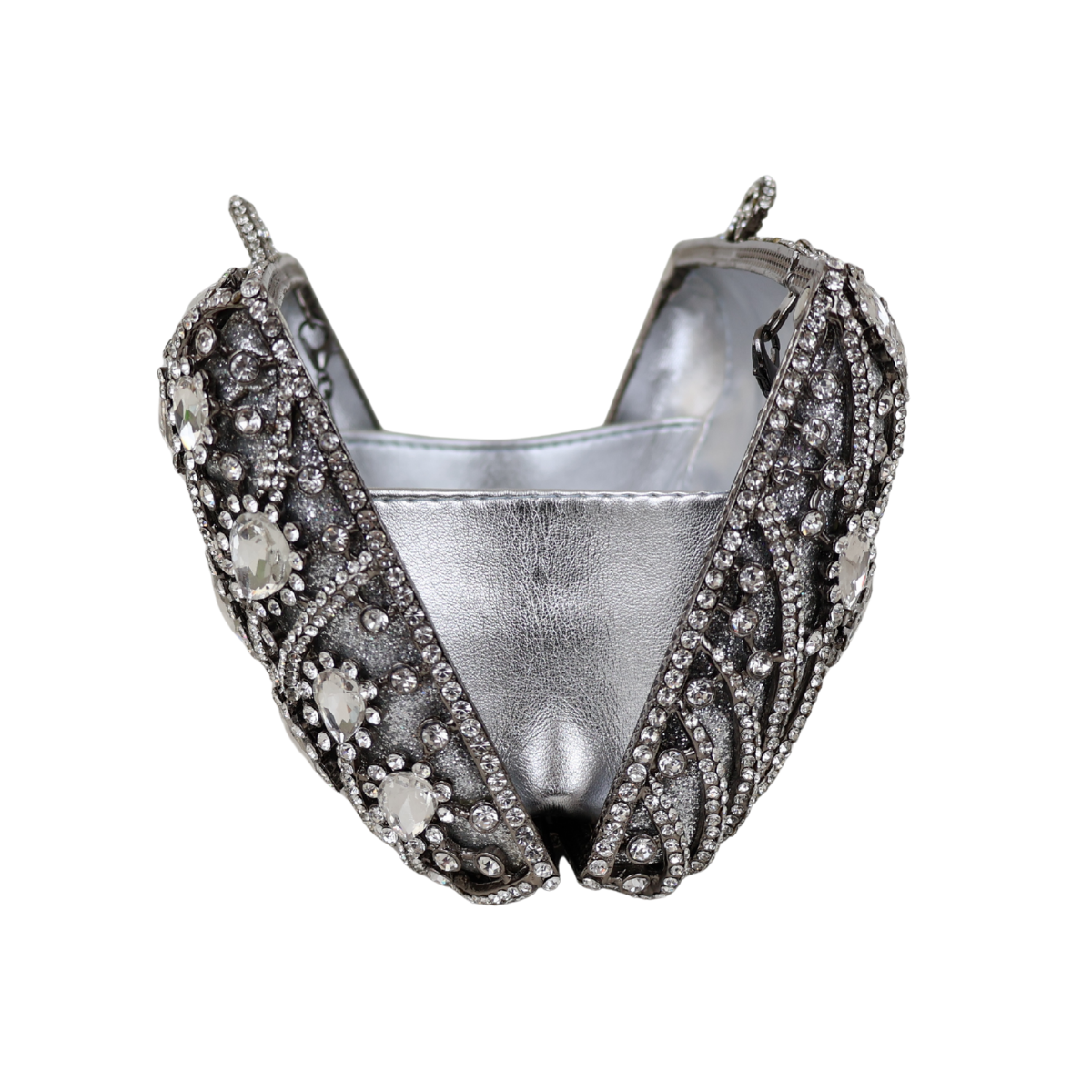 Bolsa Festa Clutch Pedraria Strass Prata