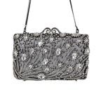 Bolsa Festa Clutch Pedraria Strass Prata