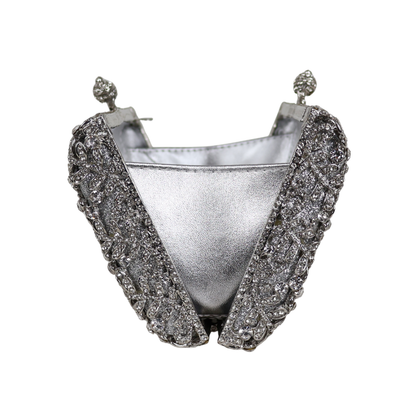 Bolsa Festa Clutch Pedraria Strass Prata
