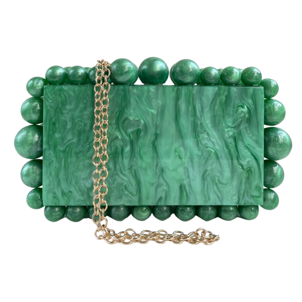 Bolsa de Festa Clutch Acrílico Bolas Verde