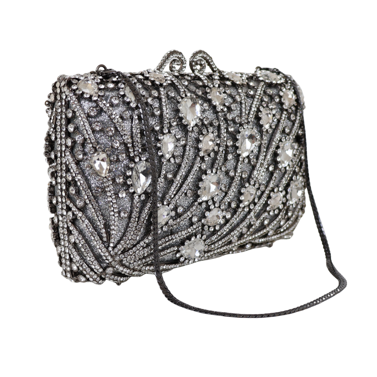 Bolsa Festa Clutch Pedraria Strass Prata
