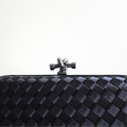 Clutch Tressê Cetim Inspired Pequena Preta
