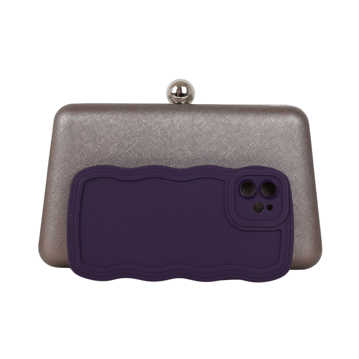 Bolsa Clutch Festa Prateada Envelhecida