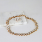 Kit Colar e Brinco Dourado e Cristal