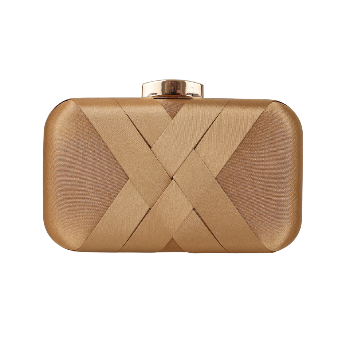 Bolsa de Festa Clutch Cetim Dourado Escuro