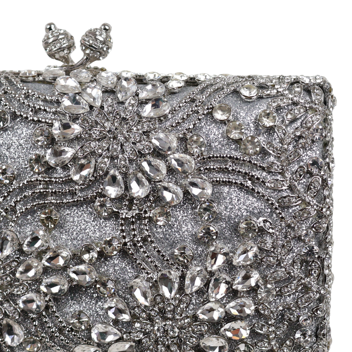 Bolsa Festa Clutch Pedraria Strass Prata
