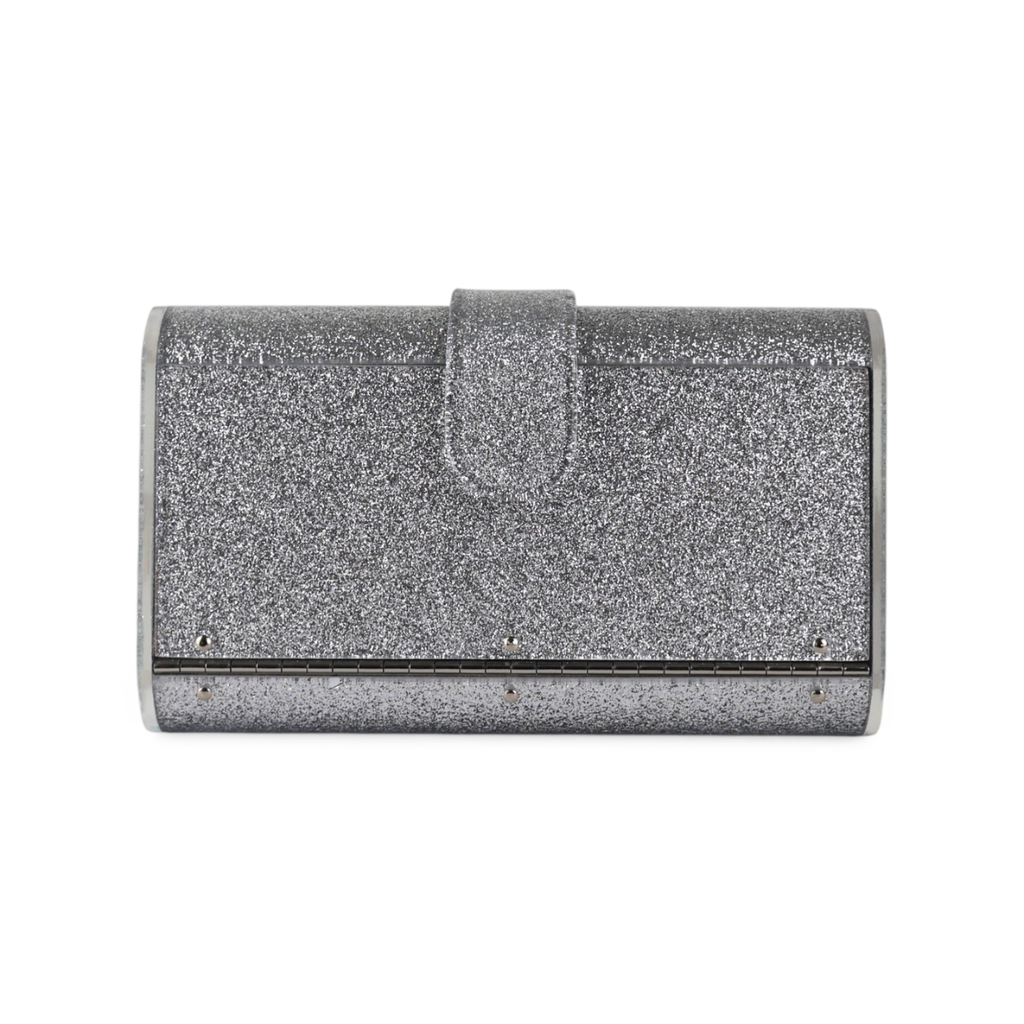 Bolsa de Mão Clutch com Espelho Acrílico Prateada