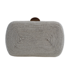 Bolsa de Festa Clutch Corda Trançada Bege Claro