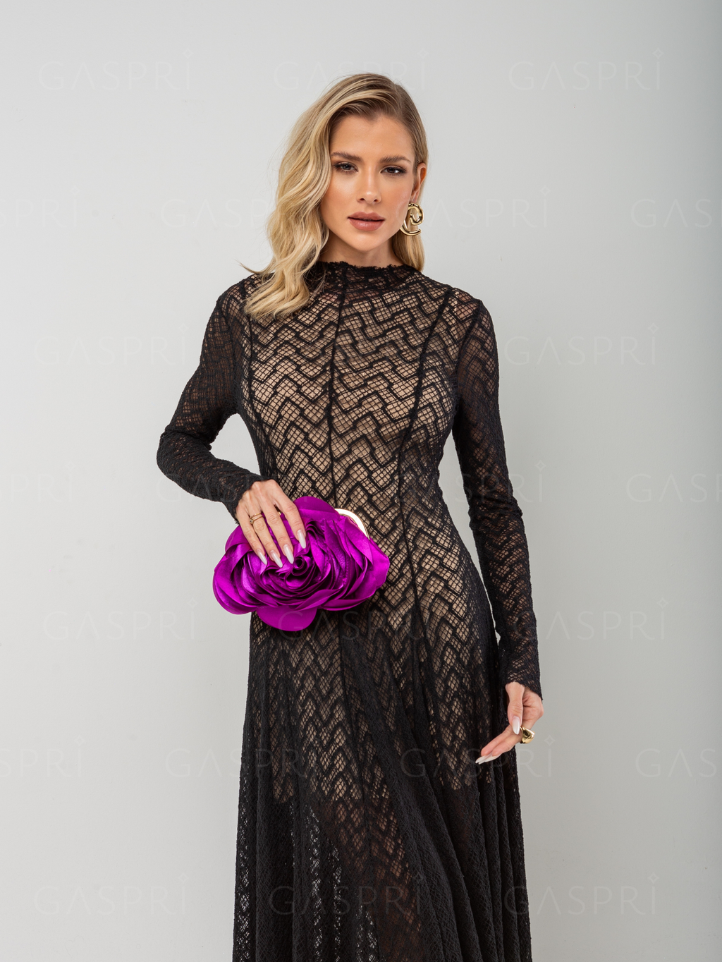 Bolsa Festa Clutch Flor Roxa