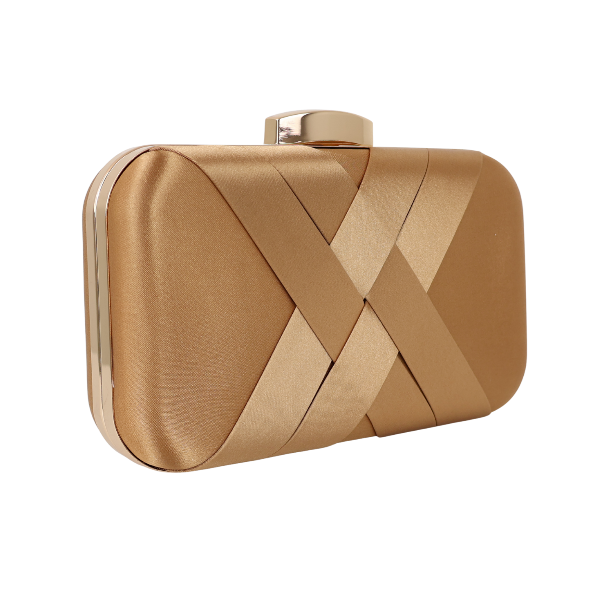 Bolsa de Festa Clutch Cetim Dourado Escuro