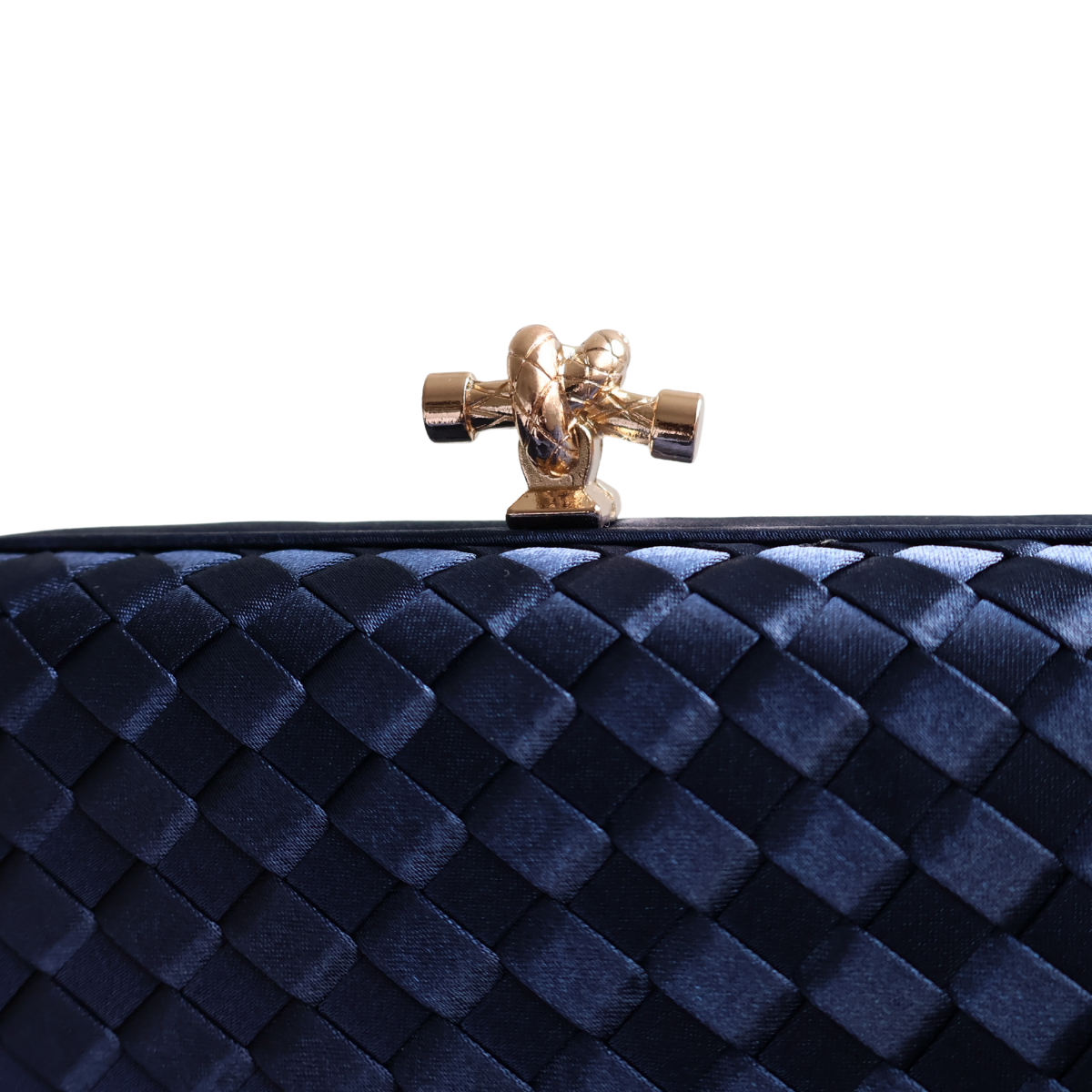 Clutch Tressê Cetim Inspired Pequena Azul Marinho
