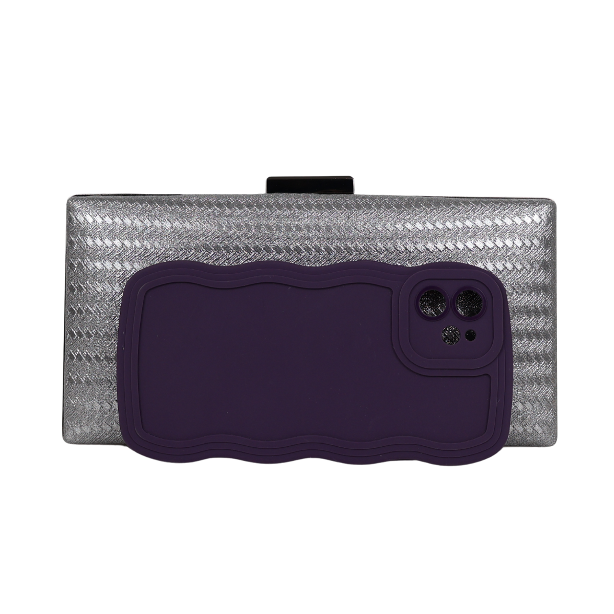 Bolsa de Festa Clutch Prata Grafite