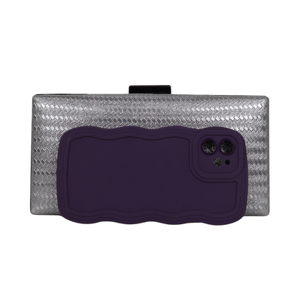 Bolsa de Festa Clutch Prata Grafite