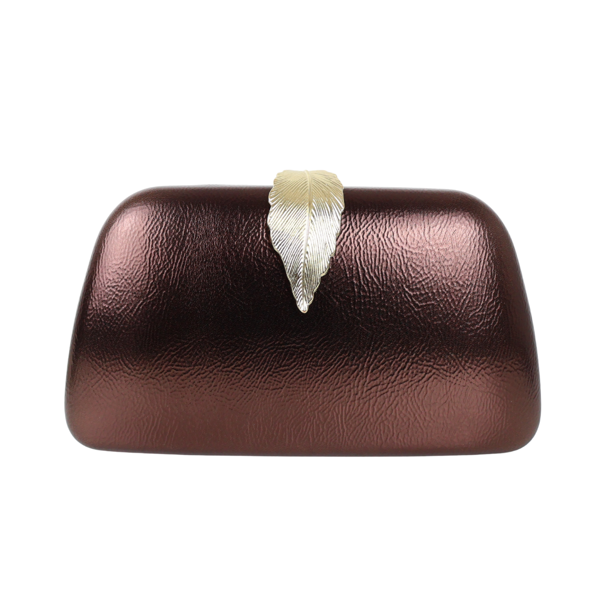 Bolsa Clutch Festa Fecho de Folha Marrom Bronze - ReUse